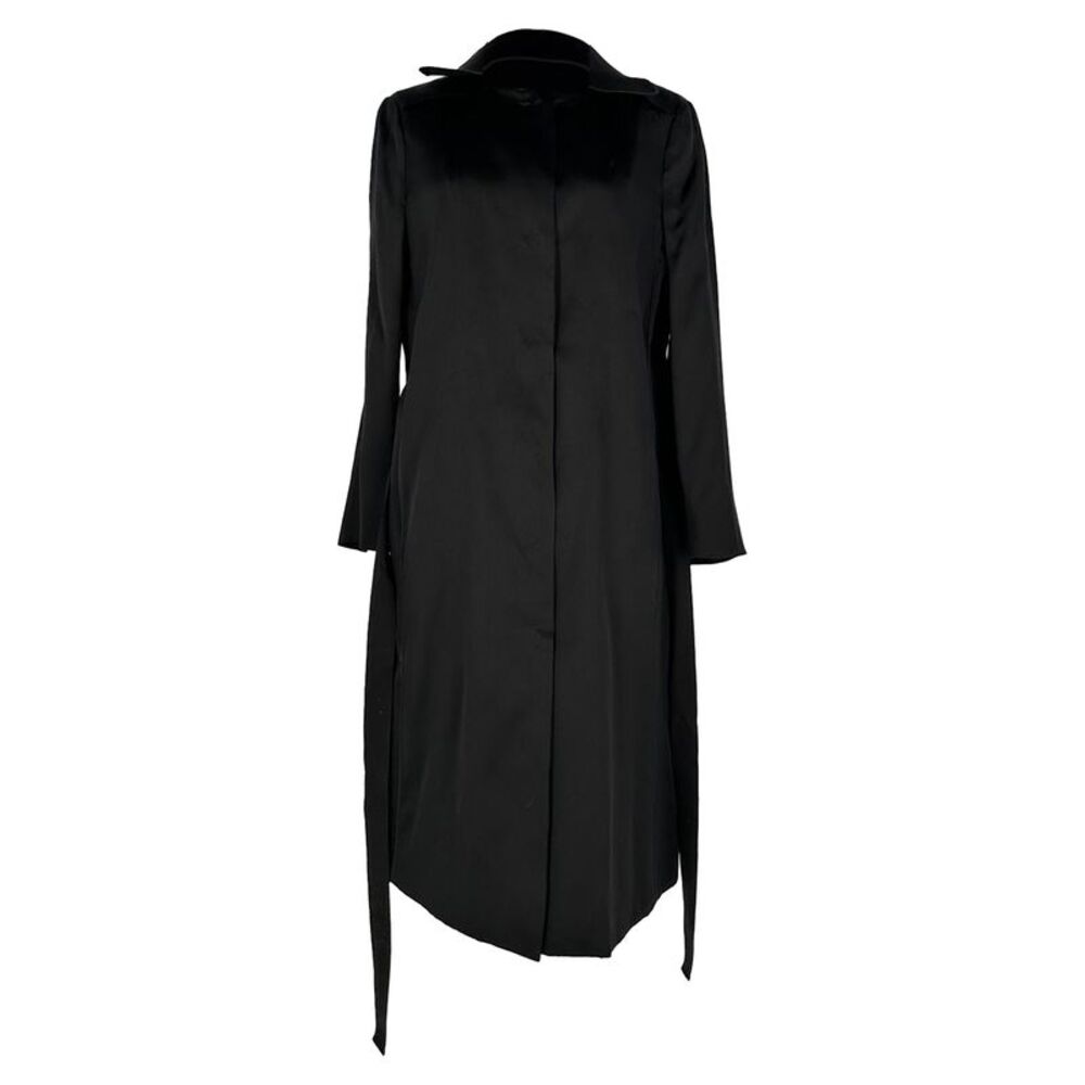 Dolce & Gabbana Belted Trench Coat in Black Silk